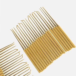 Ensemble de micro-dissecteurs Aesculap Rhoton, 20 pièces, instruments chirurgicaux de neurochirurgie à manche doré - Product Image 3