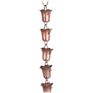 โซ่รับน้ำฝนรูปดอกไม้เหล็กหนาแบบโบราณสำหรับตกแต่งภายนอกอาคาร - Product Image 3
