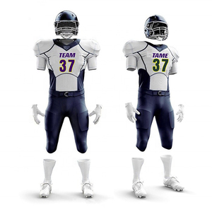 100% Polyester Men's American Football Uniform Short Sleeve Front Quick Dry Breathable Adjustable Strap Customized Team <b>Name</b> - Product Image 5