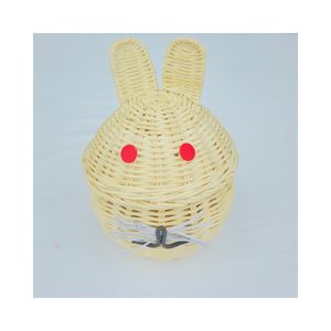 Hien Luong 25DVHL01 Cesta Decorativa de Ratán Blanco Hecha a Mano con Tapa en Forma de Animal, Calidad de Exportación, para Decoración del Hogar, Vietnam - Product Image 1