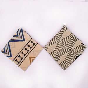 Bandana carré en coton de luxe, écologique et fait main, style bohème, imprimé au bloc à la main, respirant, unisexe, pour le cou et les voyages - Product Image 3