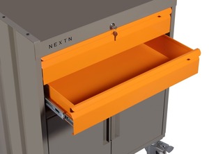 Industrial Tool <b>Cabinet</b> With 2 Drawers And Shelf On Wheels Central <b>Locking</b> System With Work Top Plus Storage - Product Image 2