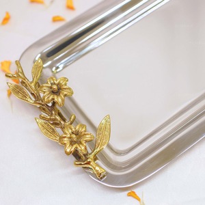 Plateau de service en métal tendance Smart Choice, plat décoratif en aluminium poli, plat à fruits pour la décoration de table de mariage ou de fête - Product Image 4