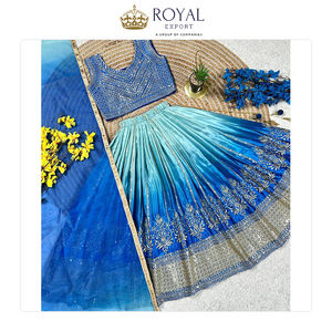 Magnifique collection de vêtements indiens pour enfants en soie Chinnon lourde et douce avec bordure en filet et dentelle, Dupatta Lehenga Choli - Product Image 3