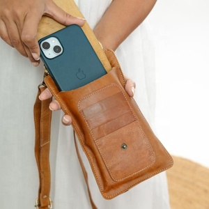 Nuevo bolso de barra cruzada móvil turquesa de cuero con pelo occidental hecho a mano, bolso de teléfono occidental de cuero genuino personalizado para mujer - Product Image 6