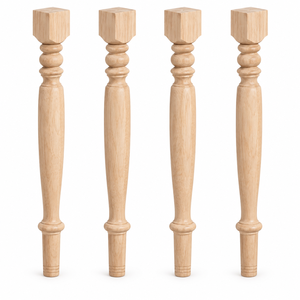 Pata de Mesa de Madera Maciza, Diseño Cónico Redondo, Estilo Tradicional para Mesa de Hogar u Oficina, Fácil Instalación - Product Image 1
