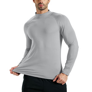 Camiseta Deportiva de Compresión para Hombre, de Primera Calidad, con Logotipo Personalizado, Tejida, para Gimnasio y Fitness, Camiseta Deportiva de Manga Larga para Hombre - Product Image 3