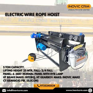 Palans électriques à câble INOVIC CRM 5 tonnes, hauteur de levage 30 m, avec commande par variateur de fréquence, économie d'énergie, palan industriel robuste - Product Image 2