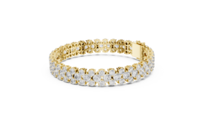 18K <b>Solid</b> Yellow <b>Gold</b> Round Diamond Statement Bracelet 17.38ct Genuine Diamond 24.4g 750 <b>Gold</b> Luxury Fine Jewelry Wholesale - Product Image 2