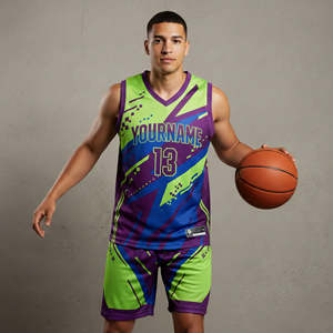 Maillots/Uniformes de Basketball 100% Polyester OEM ODM Unisexe, Imprimés par Sublimation, Tissu Respirant, Séchage Rapide, Grandes Tailles, Protection UV - Product Image 1