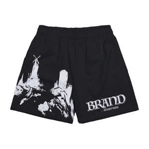 Women polyester mesh <b>shorts</b> 140 GSM breathable white <b>black</b> graphic print elastic <b>waist</b> custom screen print logo women's <b>shorts</b> - Product Image 3