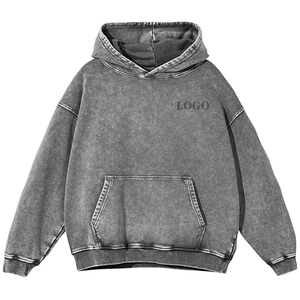 เสื้อฮู้ดดี้ผู้ชายทรงโอเวอร์ไซส์ ผ้าทอเนื้อนุ่ม 100% คอตตอน เป็นมิตรต่อสิ่งแวดล้อม สีพื้น โลโก้ด้านหน้า สไตล์ลำลอง เหมาะสำหรับฤดูใบไม้ร่วง - Product Image 2