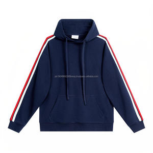 Sweat-shirt vintage américain côtelé lourd de 380 g pour homme, coupe ample, décontracté, couleur unie, logo sur le devant, pour l'hiver et les couples - Product Image 5