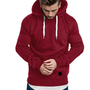 <b>Men's</b> Black Hooded Sweatshirt Regular Fit Cotton French Terry Casual <b>Pullover</b> with Pocket Autumn Wear - Product Image 3