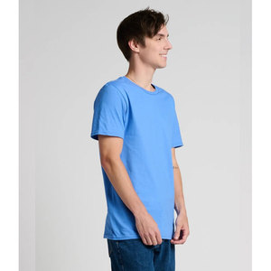Camiseta de Manga Corta con Cuello Redondo Azul Sólido para Hombre, Camiseta Unisex Premium Lisa para Serigrafía al por Mayor - Product Image 3
