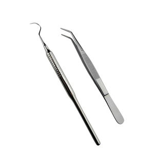 Ensemble d'instruments dentaires 3 pièces, miroir manuel en acier inoxydable, sonde, pinces, outils de nettoyage, éliminateur de tartre et de plaque dentaire, kit d'hygiène buccale - Product Image 6