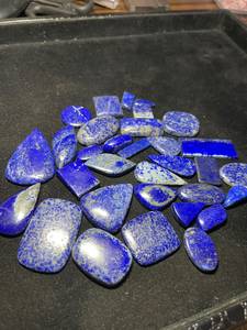 Pierres précieuses cabochons en lapis-lazuli naturel, pierres bleues polies en vrac pour la fabrication de bijoux - Product Image 3
