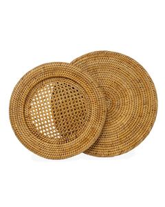Round Handmade Bamboo <b>Placemat</b> Bohemian Style Natural Weave 400mm Diameter Mats & Pads - Product Image 2