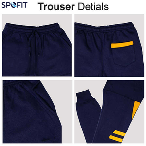 Survêtement unisexe décontracté léger à capuche en molleton lavé, coupe ajustée, manches longues, bleu et jaune, pour le sport, le jogging et la course à pied - Product Image 6