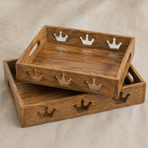 Bandeja de Comida Rectangular de Madera, Diseño Abstracto con Patrón de Cuerda Horizontal Contemporáneo, Resistente al Calor, Apta para Microondas, Hecha a Mano, Decorativa - Product Image 6