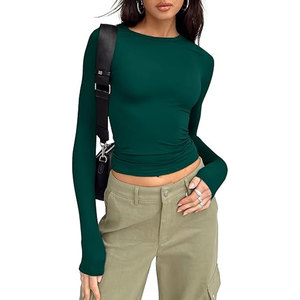 Camisetas de Punto Ligeras Personalizadas para Mujer, Ropa Casual de Invierno, Camiseta de Manga Larga de Color Sólido de Alta Calidad - Product Image 1