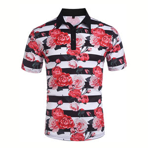 Polo pour homme à imprimé baroque orné, manches courtes, tenue décontractée d'été, légère et respirante - Product Image 3