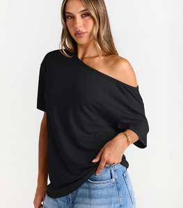 Camiseta de algodón transpirable para mujer, camiseta informal de manga corta para mujer, top suave de verano, camiseta de algodón lisa, logotipo personalizado, moda - Product Image 4