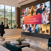 Écran publicitaire LED intérieur à petit pas de pixel P1.25, mur vidéo LED en aluminium moulé sous pression pour hall d'entreprise