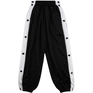 กางเกงแทรคแพนท์ผู้ชายแบบมีแถบข้างติดกระดุมแบบสั่งทำพิเศษ สไตล์สตรีทแวร์พร้อมขอบเอวยางยืดและรายละเอียดกระดุม - Product Image 4