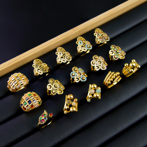 Bohemia Style Fashion <b>Gold</b> Plated <b>Ring</b> 21k <b>Gold</b> Color Zircon Dubai <b>Cocktail</b> <b>Rings</b> for Women Wedding Party Jewelry - Product Image 6