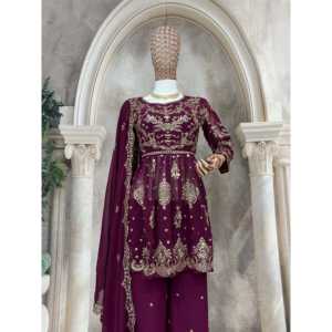 Beau haut et bas pour femmes avec Dupatta fantaisie pour les fêtes - Product Image 5