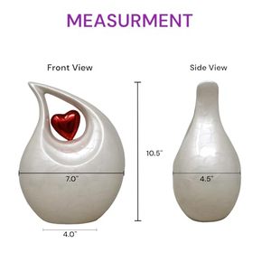 Classic Aluminum Tear Drop Memorial Cremation <b>Keepsake</b> Urn <b>Ash</b> Holder Crafted With Elegant Artistic Appearance - Product Image 3