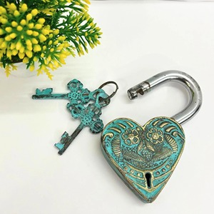 Old Fashion Lock Fully Functioning Vintage Style Brass Metal <b>Padlock</b> Antique Bronze in Low Price Antique Cast Iron Lock with Key - Product Image 5