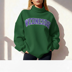 Sweat-shirt à col montant pour femme avec logo personnalisé, en molleton épais, coupe décontractée, pour usage quotidien, service OEM - Product Image 1