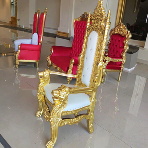 Chaise royale de luxe pour la mariée et le marié, chaise de trône bon marché, chaise de mariage moderne dorée pour les événements de mariage, les hôtels, les salons, les appartements - Product Image 6