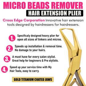 Nouveau modèle d'extensions de cheveux Kit d'outils élimination des microbilles outil de couleur or emballé dans un étui pour beauté Kit d'outils d'élimination des microbilles - Product Image 4