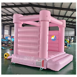 Château gonflable rose pastel pour tout-petits à prix abordable, en PVC durable, idéal pour les fêtes en intérieur - Product Image 4