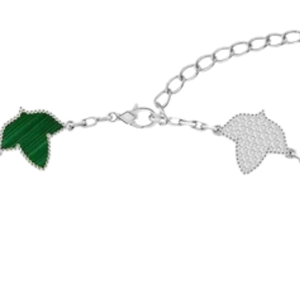 Collier AKA 10 Ivy Malachite plaqué or 24 carats pour femmes, élégant, couleur vert et or, feuille de lierre, bijoux de mode, pendentif de luxe - Product Image 3