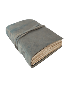Diario de Viaje Vintage de Cuero Encuadernado a Mano con Borde Irregular y Tira de Color Único para Cuadernos - Product Image 5