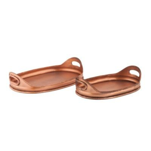 Copper Hammered Food Serving <b>Tray</b> Rectangular Shape For Home Kitchenware Tabletop <b>Snacks</b> & Drinks Serving <b>Trays</b> - Product Image 2
