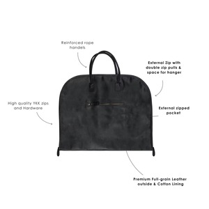 Bolsa de Ropa Premium de Cuero Hecha a Mano, Resistente, con Cierre, para Viajes de Negocios o Casuales - Product Image 2