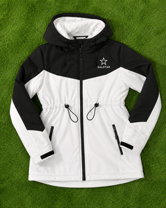 Veste matelassée d'hiver pour femme SALSTAR, à capuche, coupe-vent, en polyester, chaude, avec logo sur le devant, noir et blanc, bicolore - Product Image 6