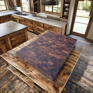 Tabla de cortar de nogal con veta de madera, bloque de carnicero, tabla de picar de madera, apta para alimentos, premium, con logo personalizado, al por mayor - Product Image 1