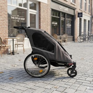 TC-2024S Easy Folding Stroller <b>Trailer</b> Jogger 3 in 1 Single Seat & Aluminum Frame Lightweight Design - Product Image 2