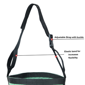 Green <b>Canvas</b> Horse Feed Bag Adjustable Strap Rectangular Leather Patch Durable Feeding Bag Bulk Wholesale OEM Supplier - Product Image 3