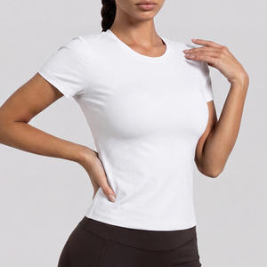 T-shirt de sport pour femme, à manches courtes, ample, respirant, décontracté et confortable, col rond, pour le yoga et la course à pied - Product Image 4