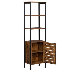 Armadio Alto a 4 Ripiani con Porta Regolabile, Grande Capacità, Struttura in Acciaio, Salvaspazio per Soggiorno e Ingresso - Product Image 3