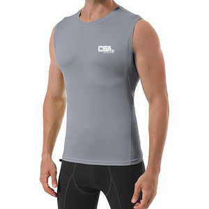 Camiseta de compresión sin mangas de estilo moderno para hombre, transpirable, ligera, para entrenamiento y correr - Product Image 1