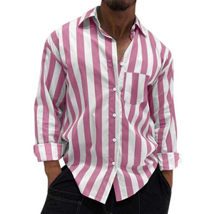 Camisa Casual de Hombre, Roja y Blanca, Lisa, de Un Solo Pecho, 100% Algodón Franela, Cuello Clásico, Manga Corta, Verano, Tallas Grandes, Transpirable - Product Image 5