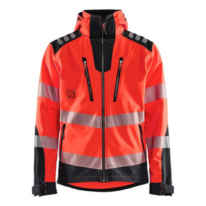 Veste de travail haute visibilité pour homme, respirante, certifiée CE, orange, en polyester, avec poches zippées et capuche - Product Image 1